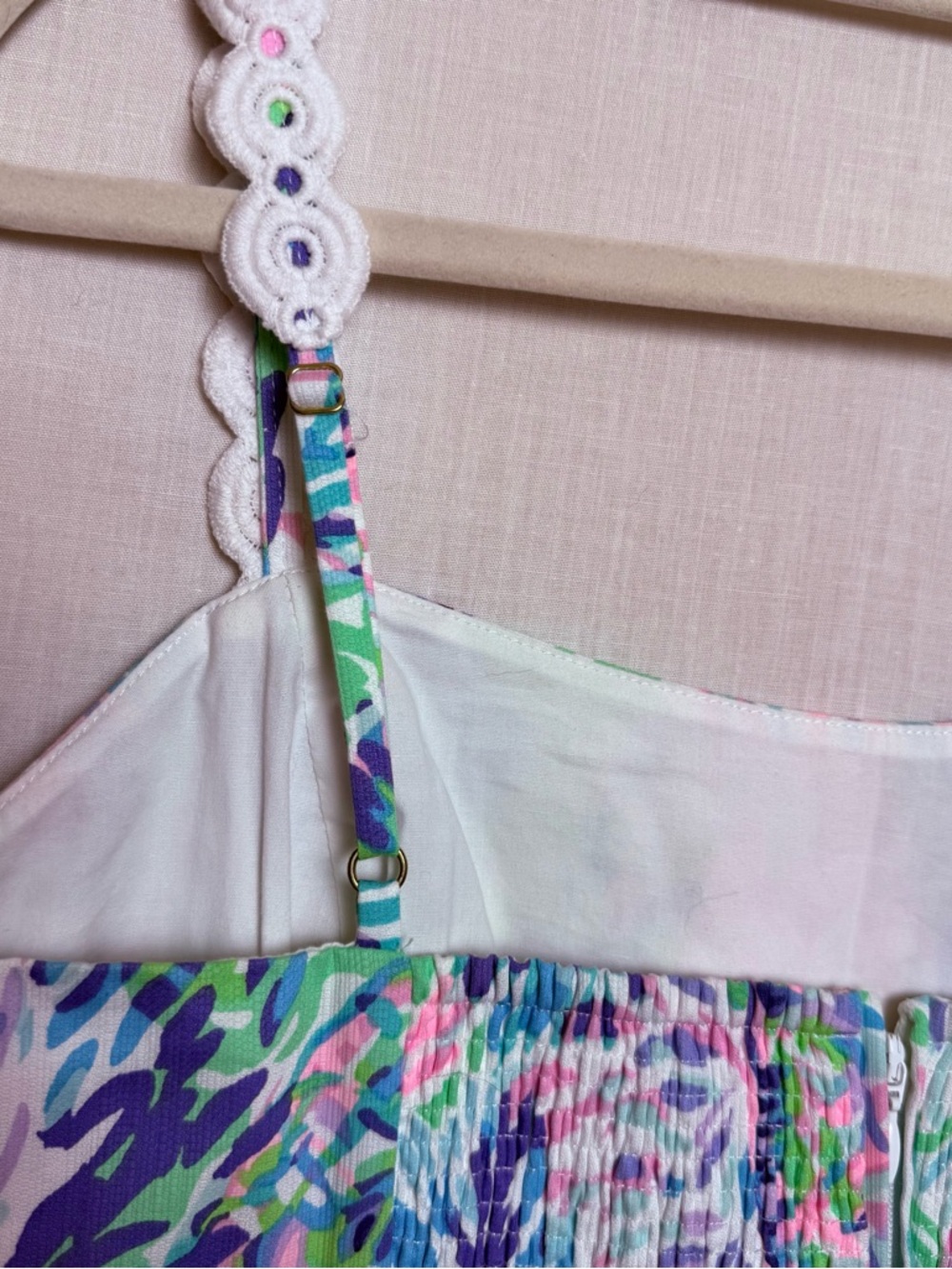 Lilly Pulitzer Jesse Romper Dress Size 8 Shell Of A Party Scallop Lace NWT - Picture 11 of 14